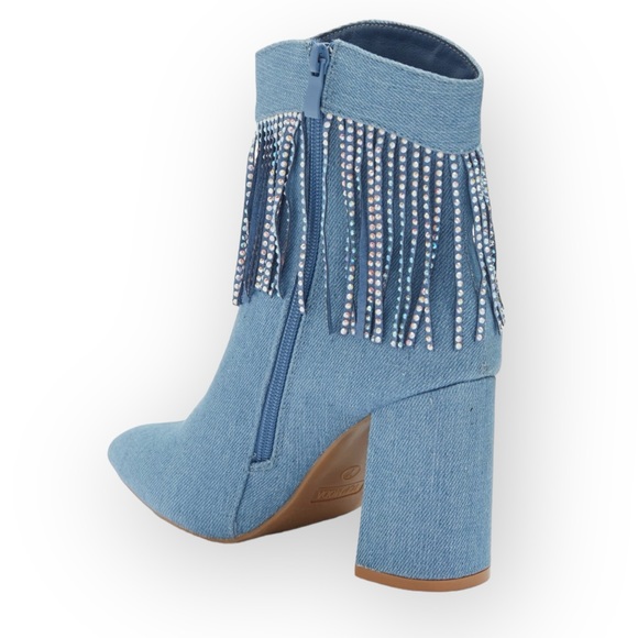 *NIB* TOP GUY SHOES Alias Fringe
Denim Bootie - Size 6.5 - Picture 2 of 9